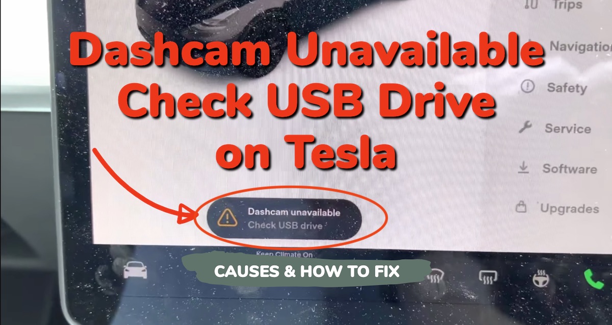 Tesla dashcam unavailable check usb drive