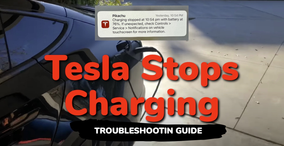 Tesla stops charging after a few minutes