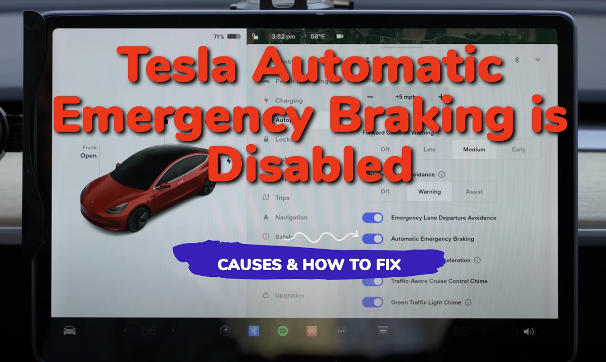 automatic emergency braking is disabled tesla