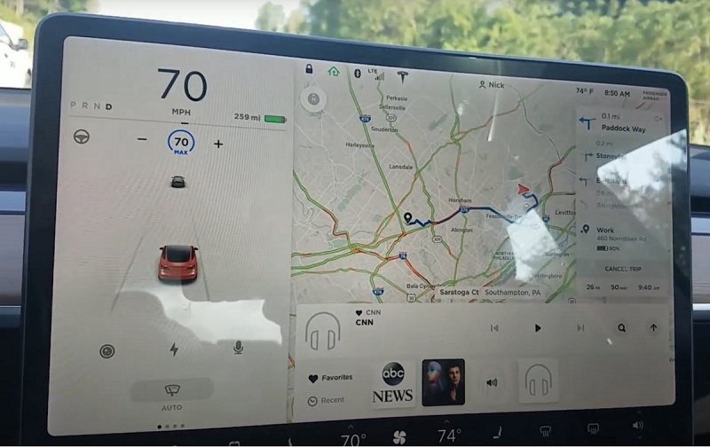 Tesla navigation system