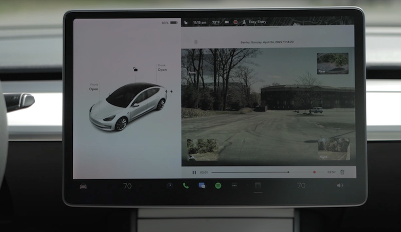 Tesla live sentry mode now working