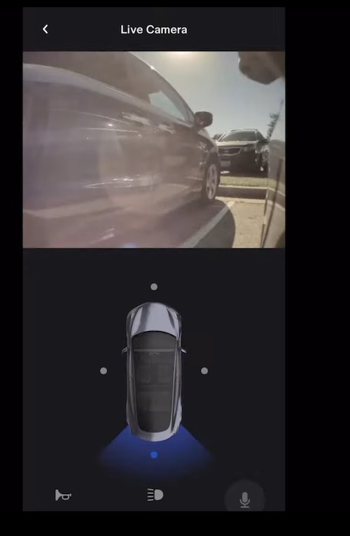 Tesla live camera now working