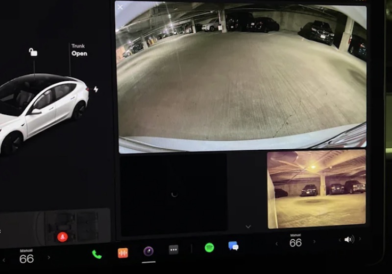 Tesla side camera showing black screen